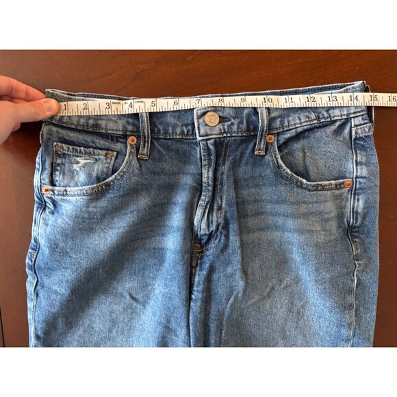 GAP ‘90s Loose Mid Rise Jeans Vintage Destructed Straight Leg Size 28 Long Tall - Picture 8 of 11